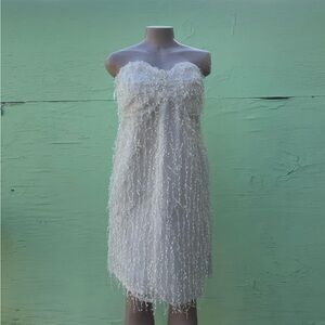 Gretchen Scott Designs Cream Babydoll Strapless Dress